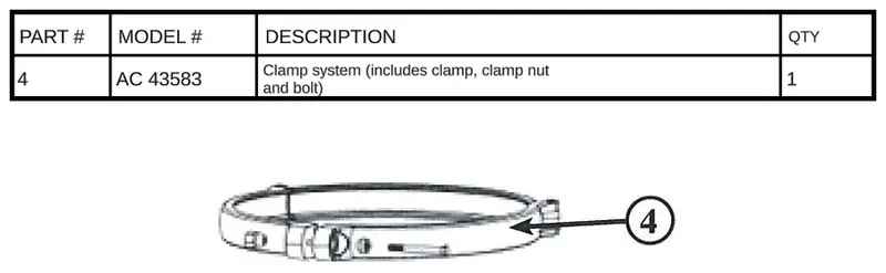 AC 43583 Clamp System – Complete Kit with Clamp, Nut & Bolt