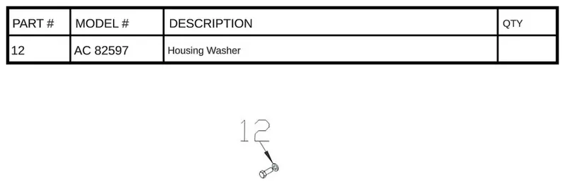 AC 82597 Housing Washer Replacement Part