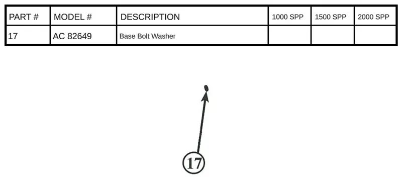 AC 82649 Base Bolt Washer Replacement