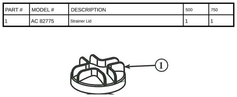 AC 82775 Strainer Lid Replacement – Durable, Pressure-Rated Design