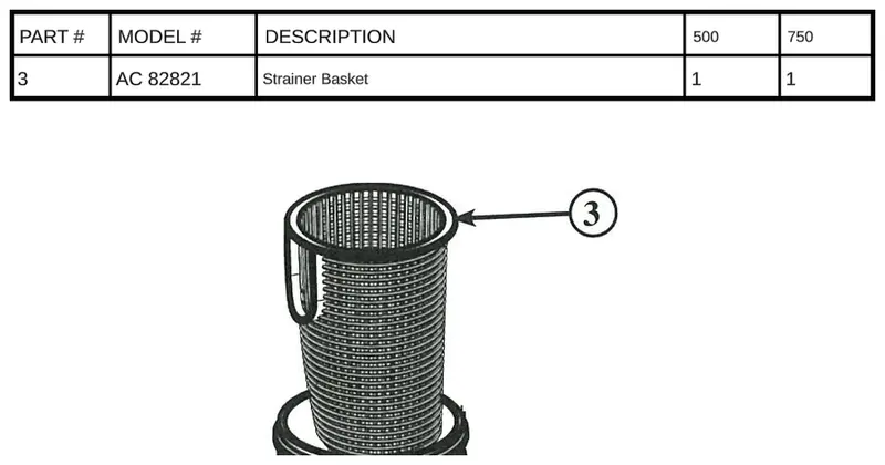 AC 82821 Strainer Basket Replacement – Corrosion-Resistant Mesh Construction