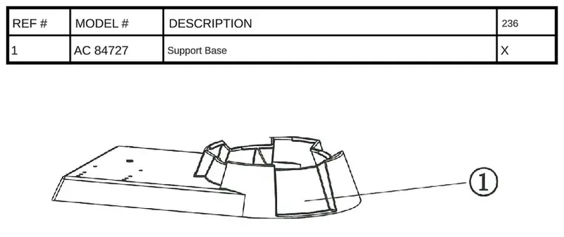 AC 84727 Support Base – Durable Replacement Component