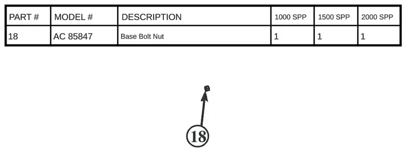 AC 85847 Base Bolt Nut Replacement