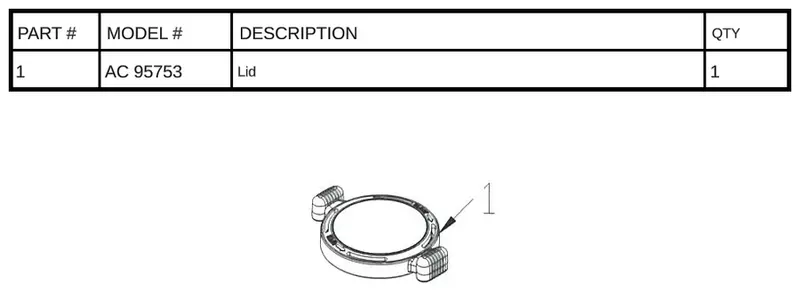 AC 95753 Pump Lid Replacement Cover