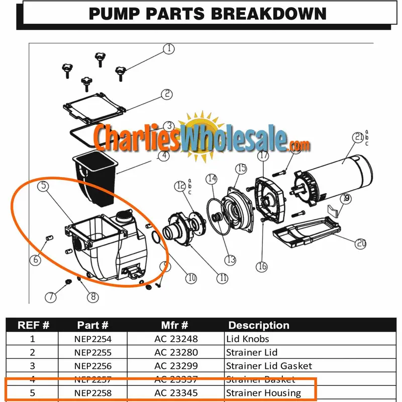 AC23345 / NEP2258 Strainer Housing Replacement