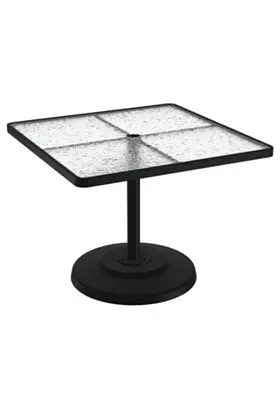 Acrylic 36-Inch Square Pedestal Umbrella Dining Table by Tropitone