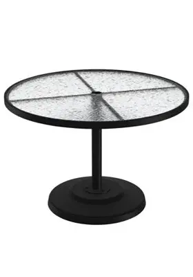 Acrylic 42-Inch Round Pedestal Umbrella Dining Table by Tropitone