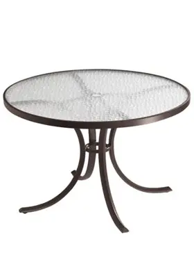 Acrylic 42-Inch Round Umbrella-Ready Dining Table by Tropitone