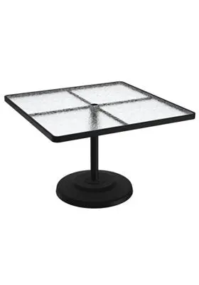 Acrylic 42-Inch Square Pedestal Umbrella Dining Table by Tropitone