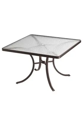 Acrylic 42-Inch Square Umbrella-Ready Dining Table by Tropitone