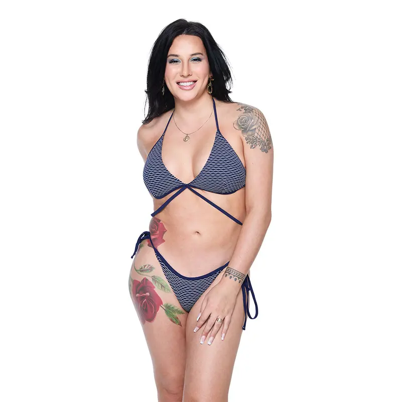 Airdrop Adjustable Tie Top – Navy Wave