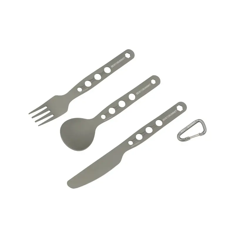 AlphaSet 3-Piece Utensil Kit – Travel Knife, Spoon & Fork
