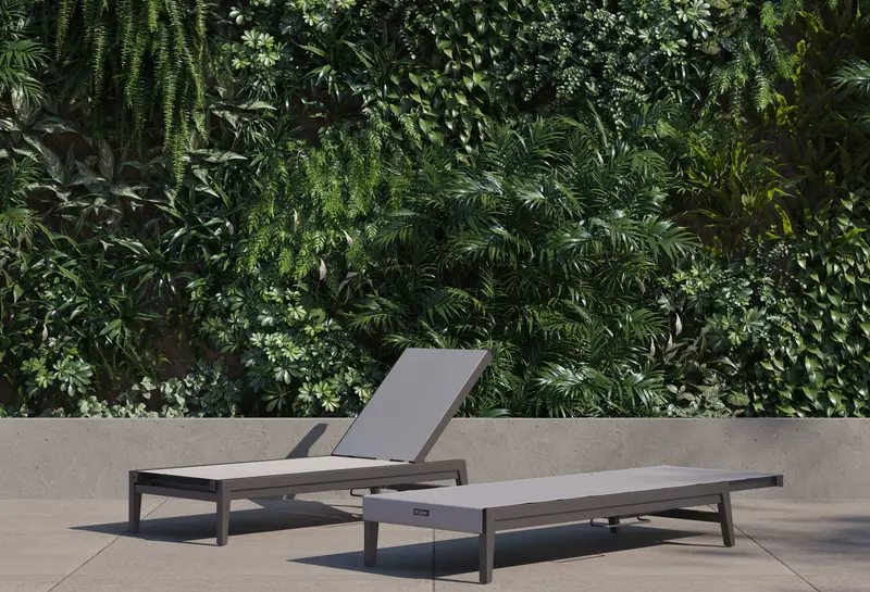 Aluminum Infinity-Style Outdoor Chaise Lounge by Outer