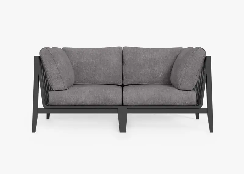 Aluminum Outdoor Two-Seat Loveseat by Outer
