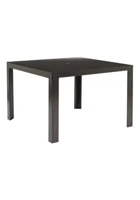 Aluminum Slat 48-Inch Square Umbrella-Ready Dining Table by Tropitone