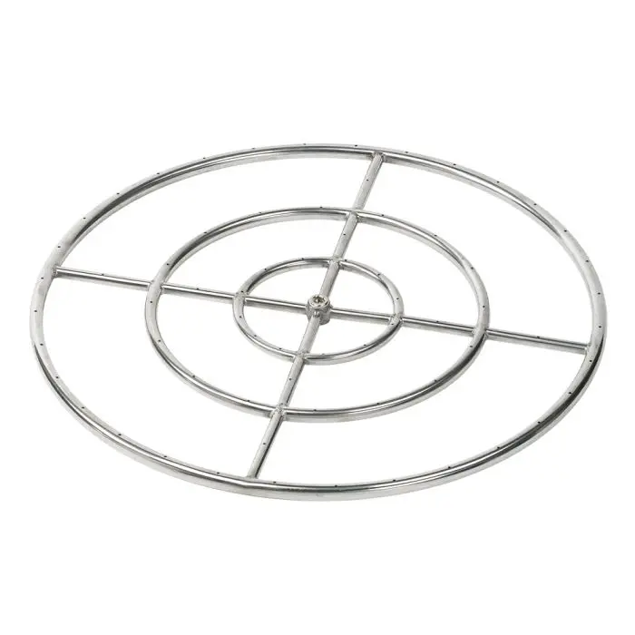 American Fire Glass Large Triple-Ring Stainless Steel Burner – 3/4″ Inlet