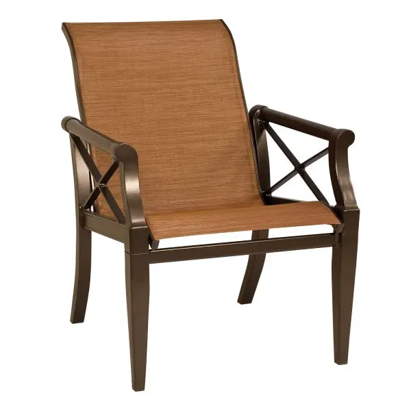 Andover Standard Sling Dining Armchair – Woodard Lightweight Patio Seat