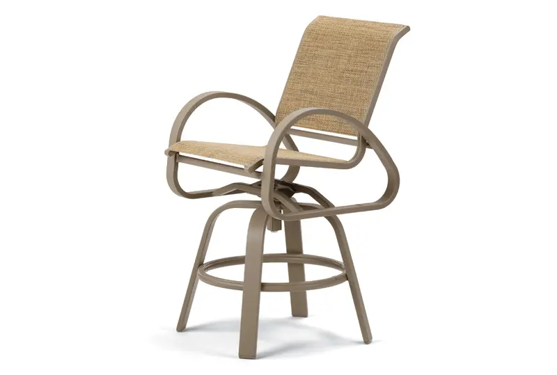 Aruba Sling Balcony-Height Swivel Armless Cafe Chair – Telescope Casual