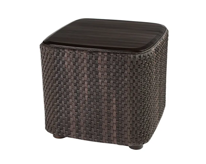 Aruba Teak-Top End Table – Woodard Outdoor Accent Table