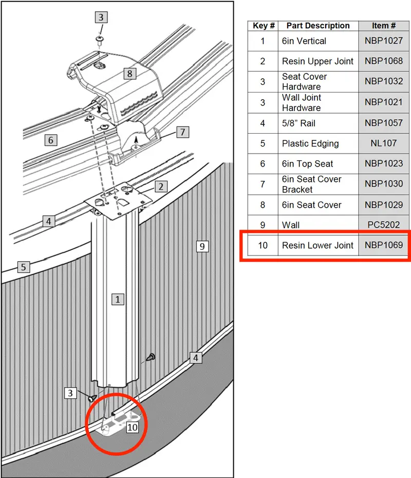 Asahi Resin Lower Joint Plate – NBP1069 (6″ Diameter)