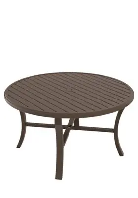 Banchetto 54″ Round Pedestal Dining Table with Umbrella Hole by Tropitone