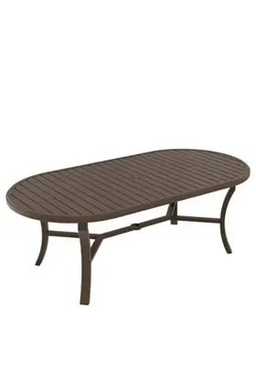 Banchetto 84″ x 42″ Oval Pedestal Dining Table with Umbrella Hole by Tropitone