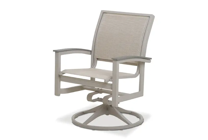 Bazza Swivel Rocker Sling Chair with Polymer Accents – Telescope Casual