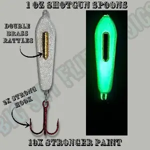 Big Sky Double Barrel Rattle Spoon Lure – 1 oz Ice Fishing Spoon