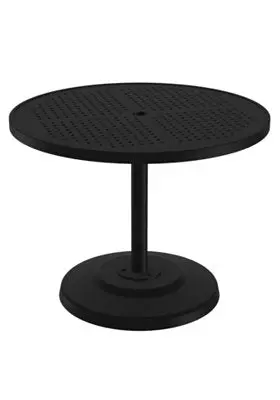 Boulevard 36″ Round Pedestal Dining Table with Umbrella Hole by Tropitone