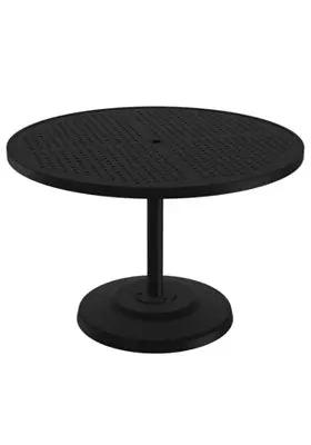 Boulevard 42″ Round Pedestal Dining Table with Umbrella Hole by Tropitone
