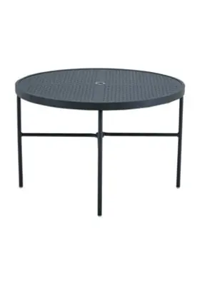 Boulevard 42″ Round Stamped-Top Dining Table with Umbrella Cutout by Tropitone