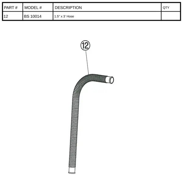 BS 10014 Pool Hose – 1.25″ x 44″ Replacement Tubing