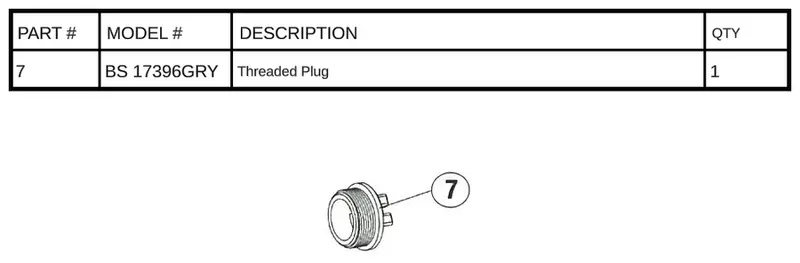 BS 17396GRY Threaded Plug – Gray NPT Replacement Plug
