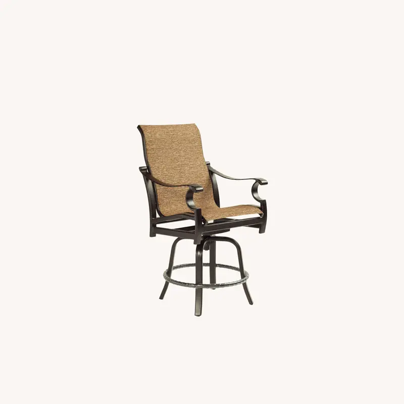 Castelle Monterey High-Back Sling Counter Stool – Indoor-Outdoor Bar Seating