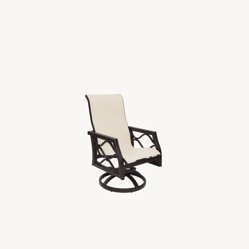 Castelle Villa Bianca Sling Swivel Rocking Chair