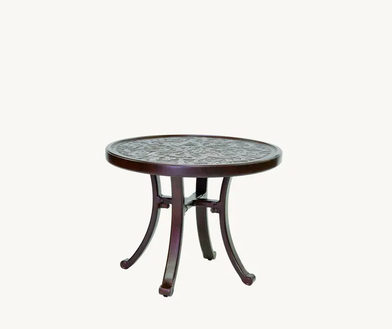 Castelle Vintage-Inspired 24″ Round Occasional Table – Rustic Patio Accent