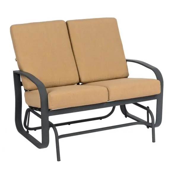 Cayman Isle Cushioned Love Seat Glider by Woodard