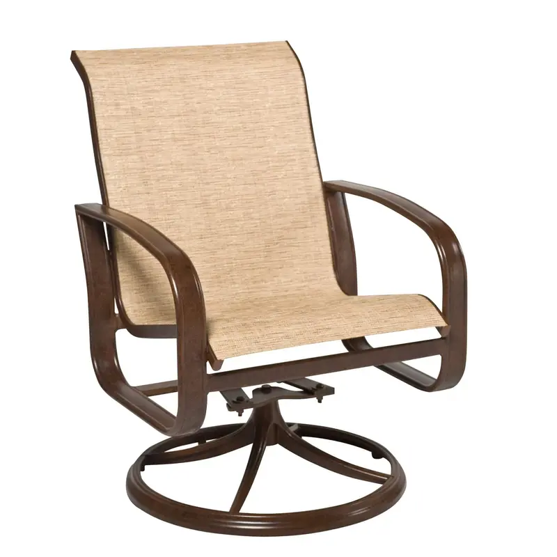 Cayman Isle Sling Swivel-Rocking Dining Armchair by Woodard