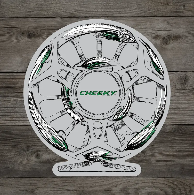Cheeky Artist Edition Reel Decal – Limited-Edition Vinyl Sticker for Customising Fly Fishing Gear