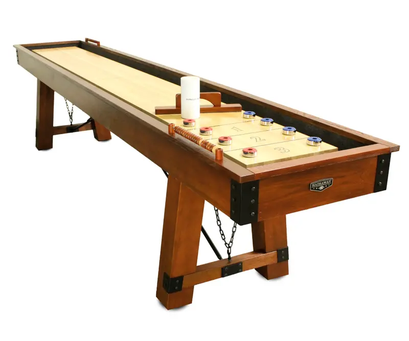 Cheyenne 12-Foot Rustic Oak Shuffleboard Table