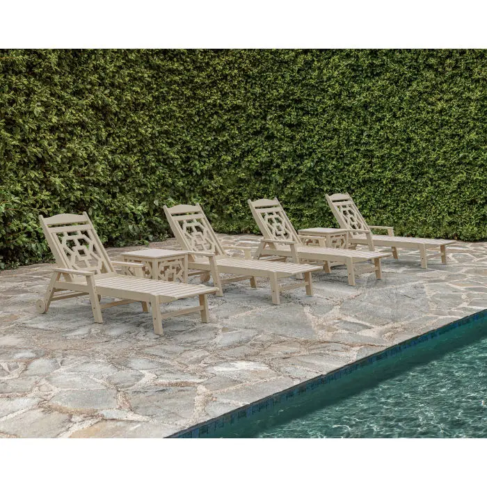 Chinoiserie 6-Piece Chaise Lounge Set – Pollywood All-Weather Outdoor Collection