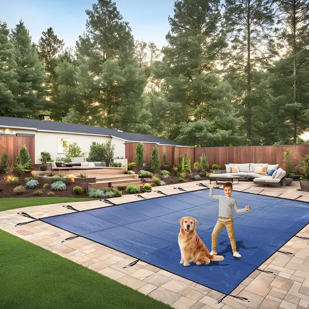 Closeout Mesh Safety Covers for Rectangular In-Ground Pools – 5-Year Durability