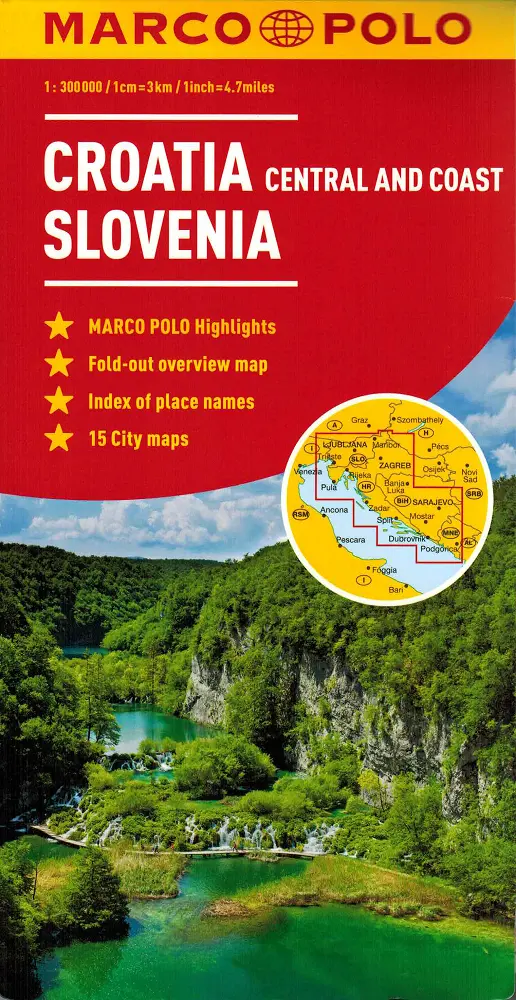 Croatia & Slovenia Travel Map – Foldable Waterproof Regional Road and Tourist Map