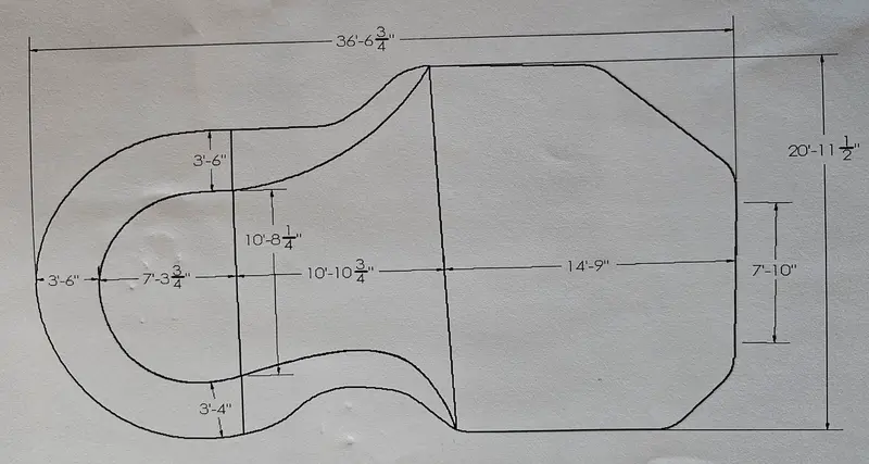 Custom HPI Concrete Pool Design: 22’7″ x 27’5″ Freeform Shape (3×3 Tile Layout)