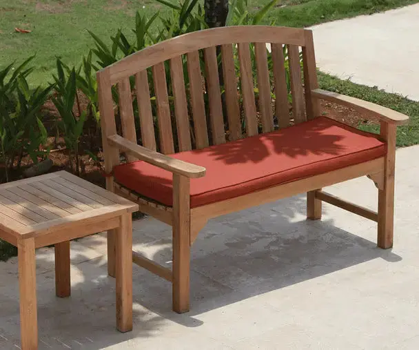 Custom Sunbrella® Bench Seat Cushion for Classic Teak Furniture