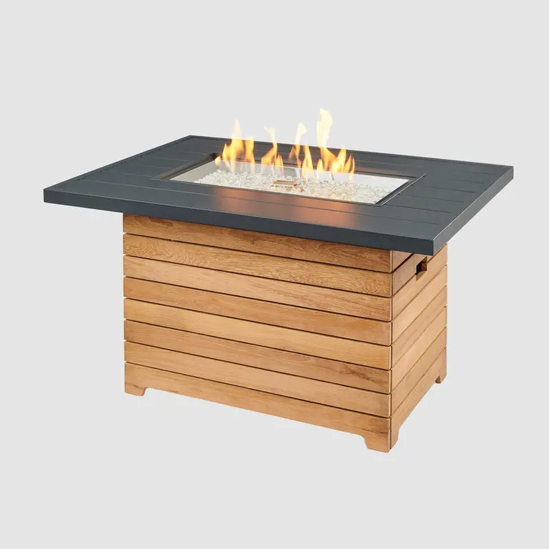 Darien 42″ Rectangular Gas Fire Pit Table – Refined Outdoor Heating and Seating Hub by The Outdoor Great Room
