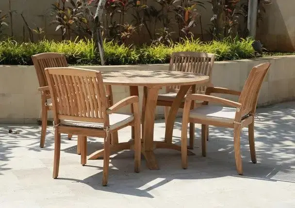 Daytona Teak 5-Piece Dining Table Set – Classic Teak
