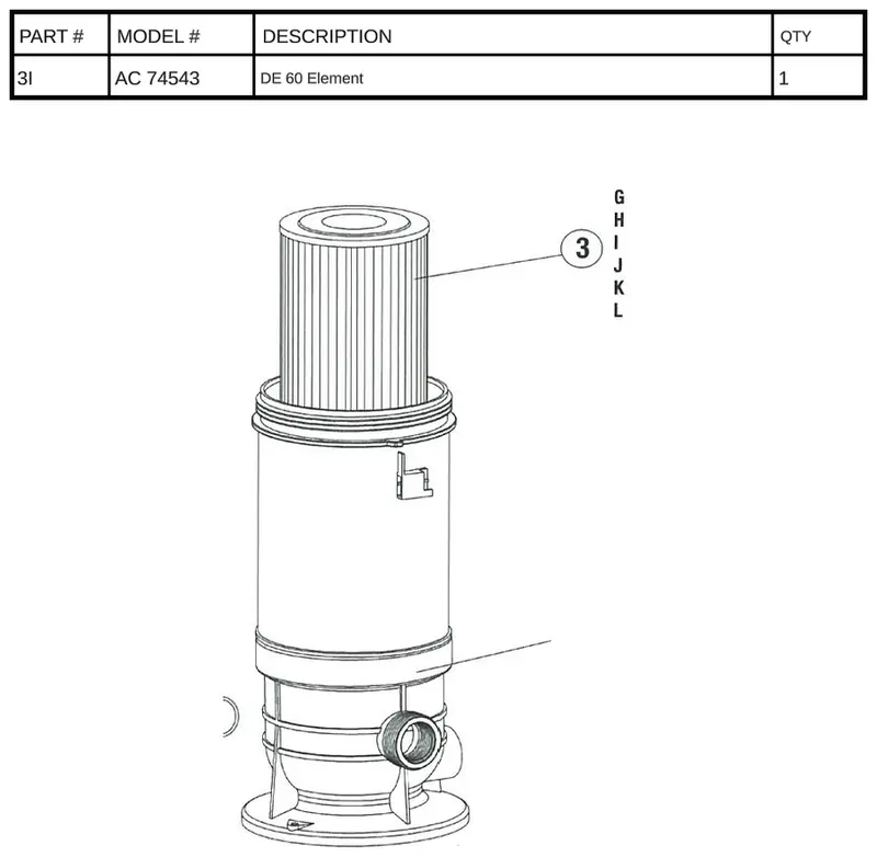 DE-60 Filter Element Replacement AC-74543