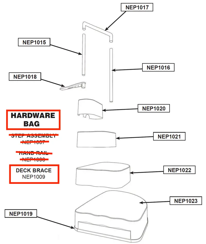 Deck Brace Hardware Kit – NEP1009 (Bag C)
