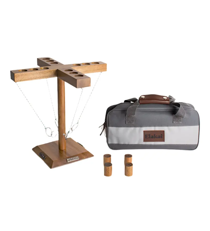 Elakai Outdoors 4-Player Hook & Ring Lawn Game Set
